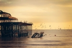 The Brighton pier during sunrise