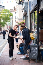 People having coffee in Brighton