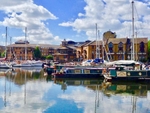The tranquil Limehouse Marina is a 20 minute stroll from Canary Wharf
